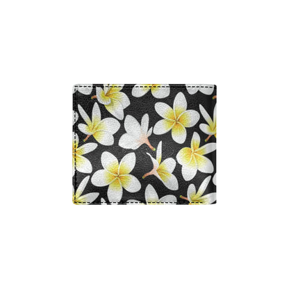 Yellow Plumeria Hawaiian Flowers Men's ID Card Wallet