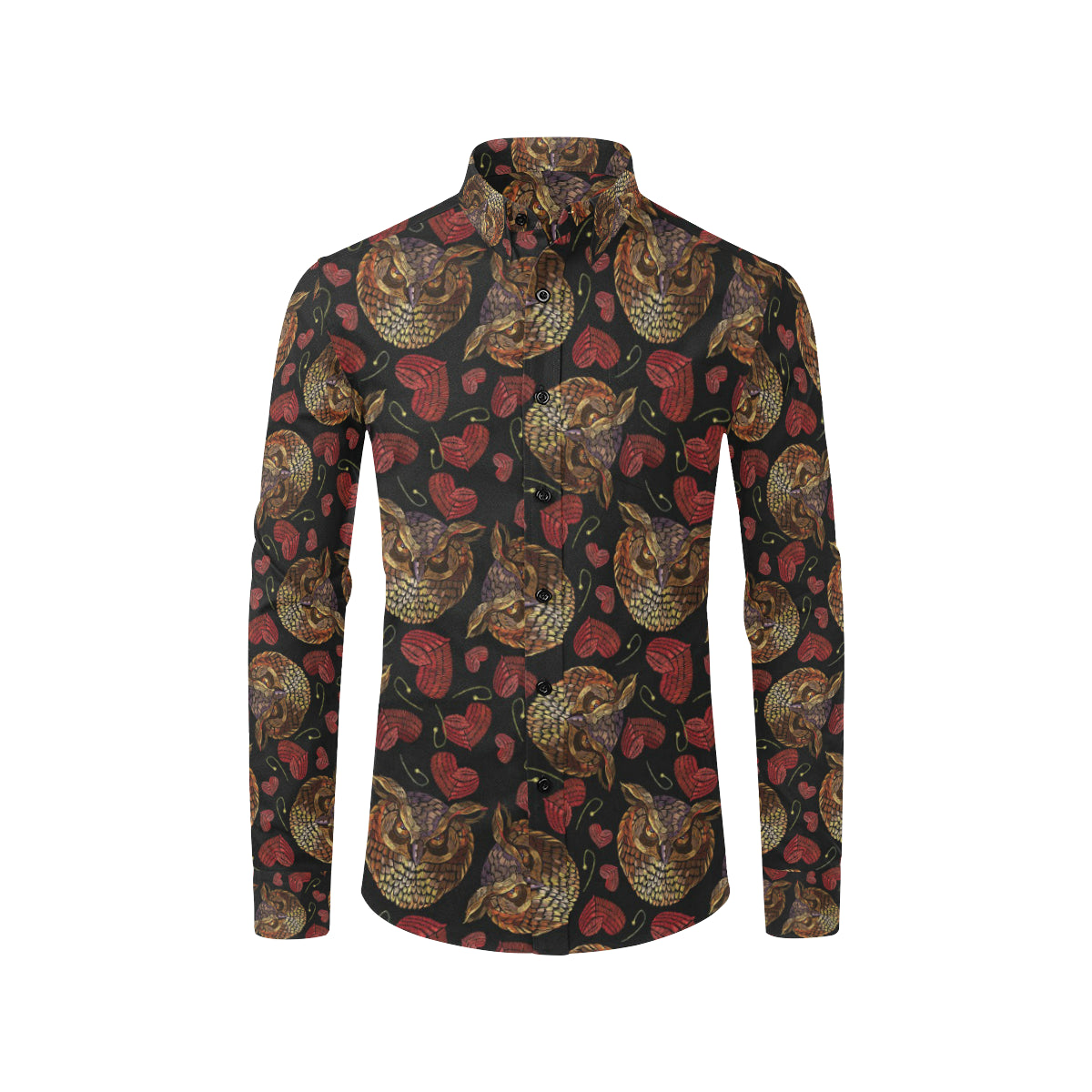 Owl Pattern Print Design A08 Men's Long Sleeve Shirt