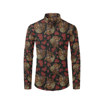 Owl Pattern Print Design A08 Men's Long Sleeve Shirt