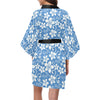 Hibiscus Pattern Print Design HB09 Women Kimono Robe