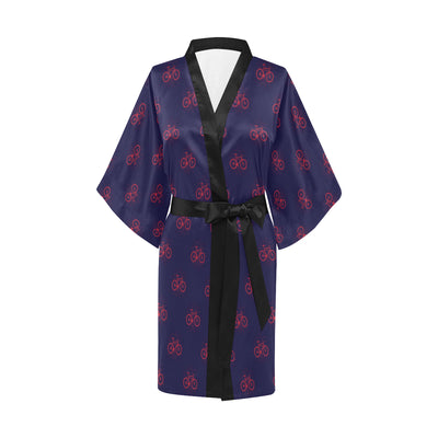 Bicycle Pattern Print Design 01 Women's Short Kimono