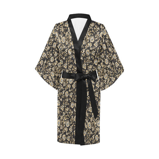 Brocade Pattern Print Design 03 Women's Short Kimono