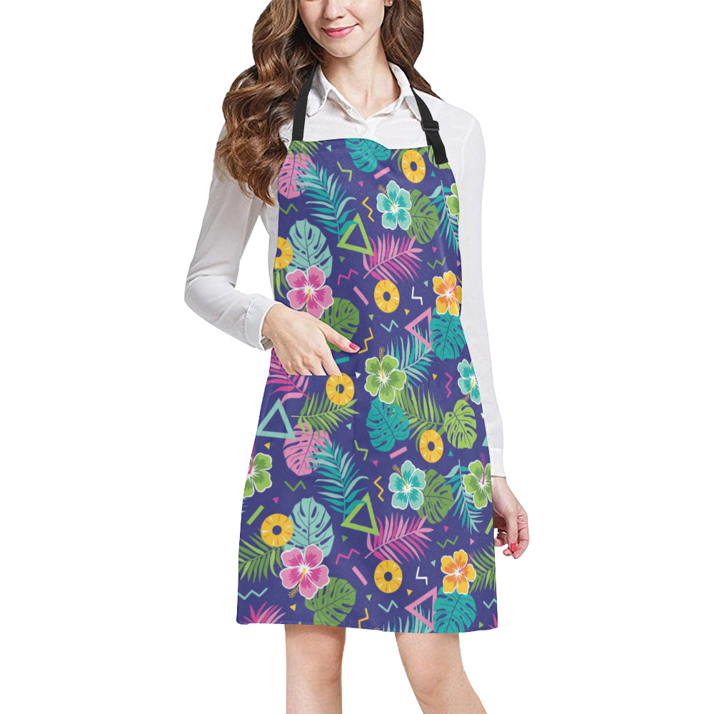 Hawaiian Themed Pattern Print Design H014 Apron with Pocket