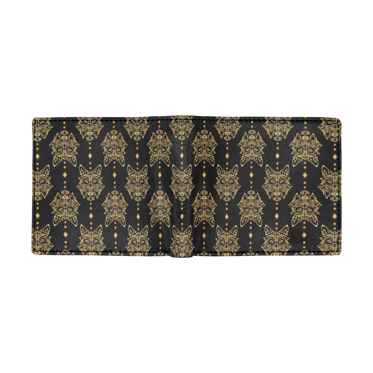 Aztec Wolf Pattern Print Design 04 Men's ID Card Wallet