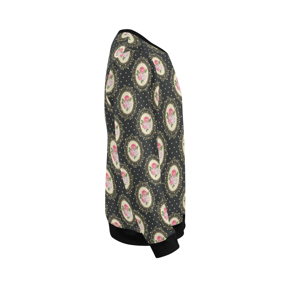 Rose Pattern Print Design RO015 Men Long Sleeve Sweatshirt