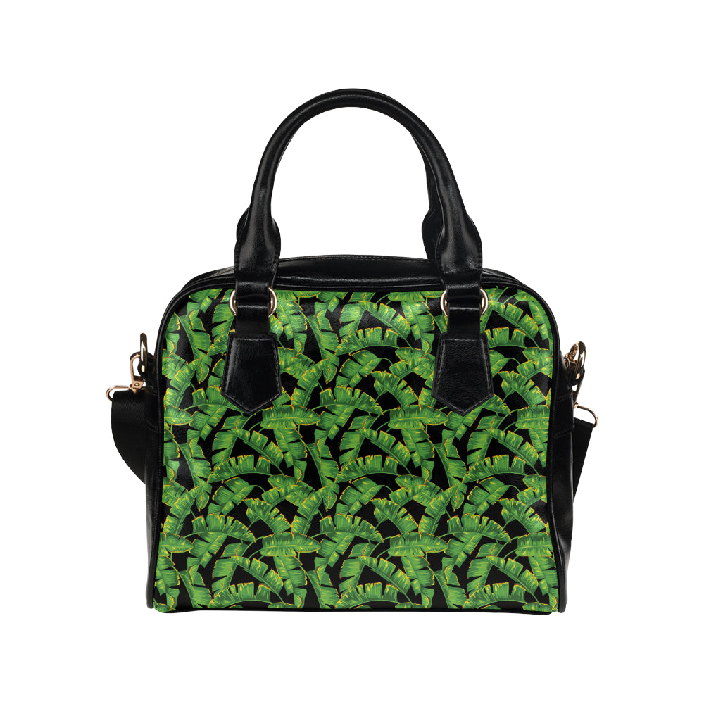 Banana Leaf Pattern Print Design 03 Shoulder Handbag