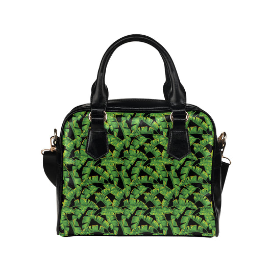 Banana Leaf Pattern Print Design 03 Shoulder Handbag