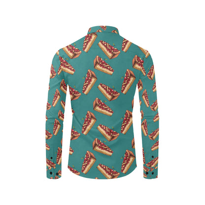Cheesecake Cherry Pattern Print Design CK03 Men's Long Sleeve Shirt