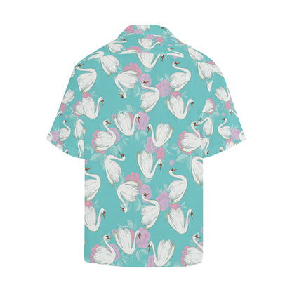 Swan Pattern Print Design 03 Men's Hawaiian Shirt