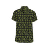 Green Tribal Turtle Polynesian Themed Men's Short Sleeve Button Up Shirt