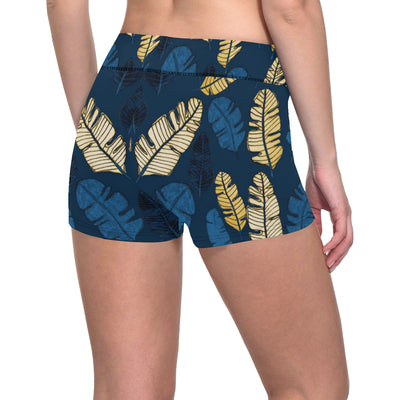 Banana Leaf Pattern Print Design BL09 Yoga Shorts