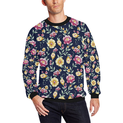 Gerberas Pattern Print Design GB03 Men Long Sleeve Sweatshirt