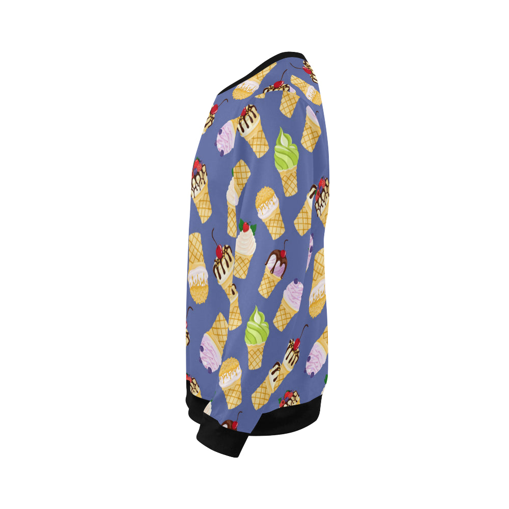 Ice Cream Pattern Print Design IC03 Men Long Sleeve Sweatshirt