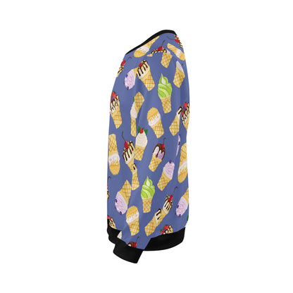 Ice Cream Pattern Print Design IC03 Men Long Sleeve Sweatshirt