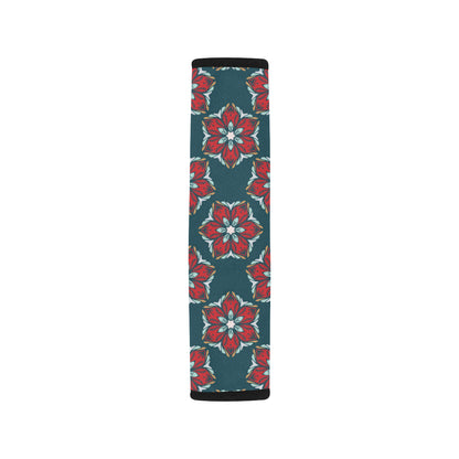 Poinsettia Pattern Print Design A03 Car Seat Belt Cover