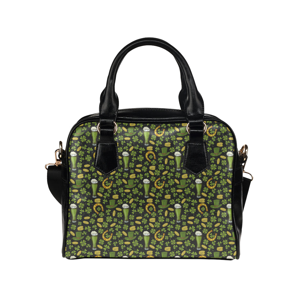 Clover St Patricks Pattern Print Design 03 Shoulder Handbag
