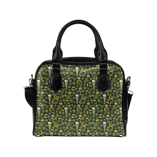 Clover St Patricks Pattern Print Design 03 Shoulder Handbag