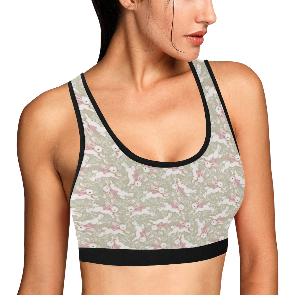 Bunny Pattern Print Design 06 Sports Bra