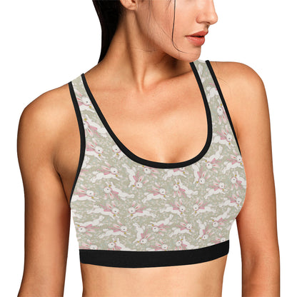 Bunny Pattern Print Design 06 Sports Bra