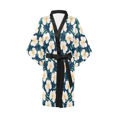 Pink Plumeria Pattern Print Design PM016 Women Kimono Robe