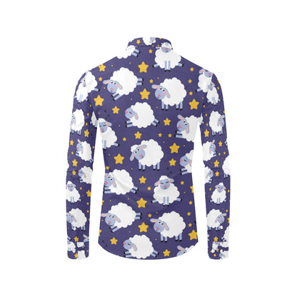 Sheep Pattern Print Design 03 Men's Long Sleeve Shirt
