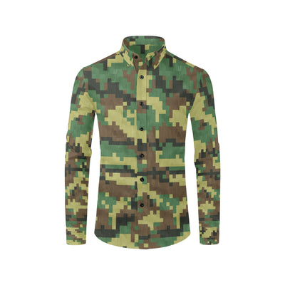 ACU Army Digital Pattern Print Design 02 Men's Long Sleeve Shirt