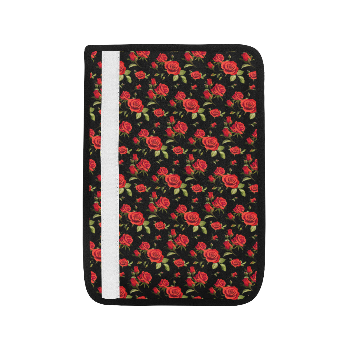 Red Rose Themed Print Car Seat Belt Cover