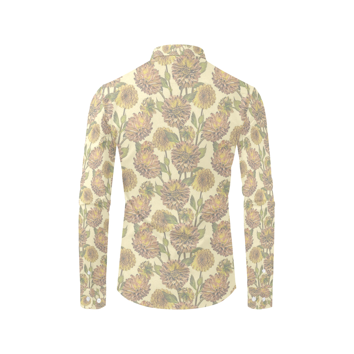 Dahlia Pattern Print Design DH09 Men's Long Sleeve Shirt