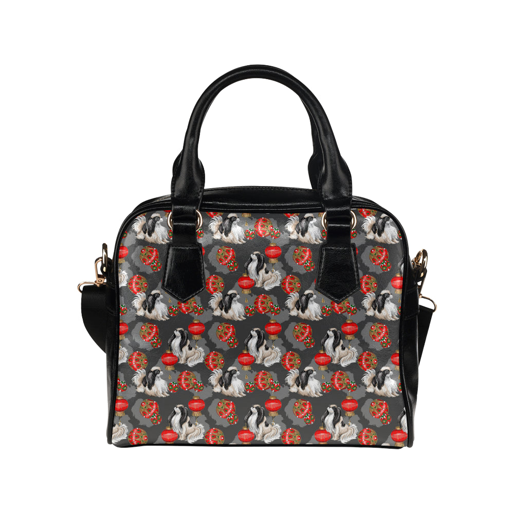 Japanese Chin Pattern Print Design 02 Shoulder Handbag