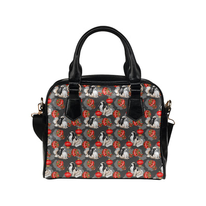 Japanese Chin Pattern Print Design 02 Shoulder Handbag