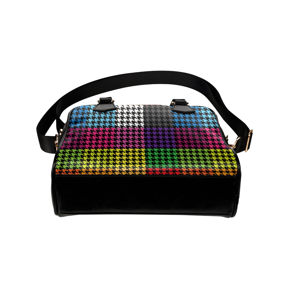 Houndstooth Colorful Pattern Print Design 01 Shoulder Handbag