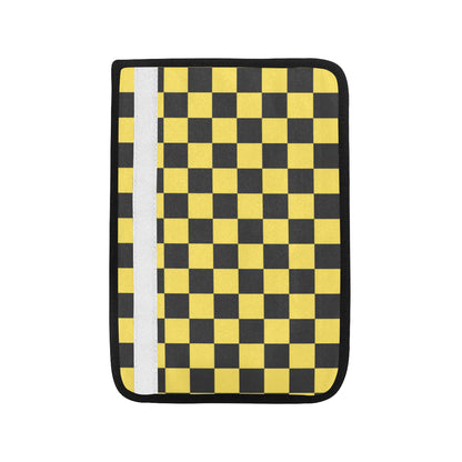 Checkered Yellow Pattern Print Design 03 Car Seat Belt Cover
