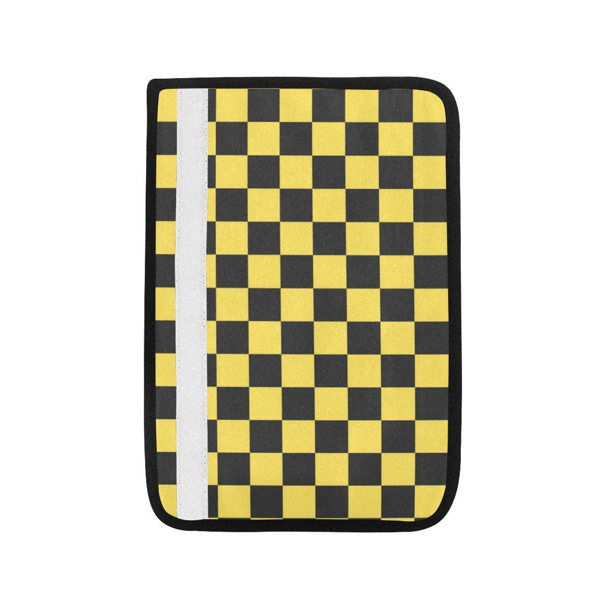 Checkered Yellow Pattern Print Design 03 Car Seat Belt Cover
