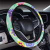 Pansy Pattern Print Design PS08 Steering Wheel Cover with Elastic Edge