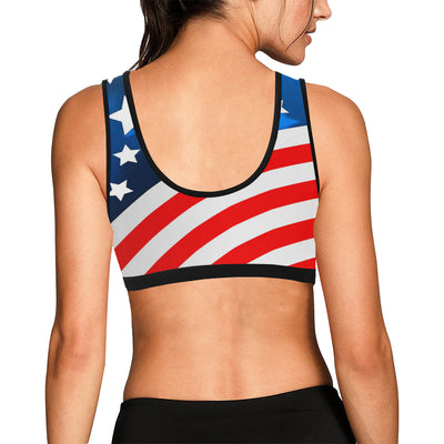 American flag Style Sports Bra