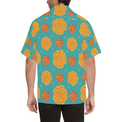 Marigold Pattern Print Design 02 Men's Hawaiian Shirt