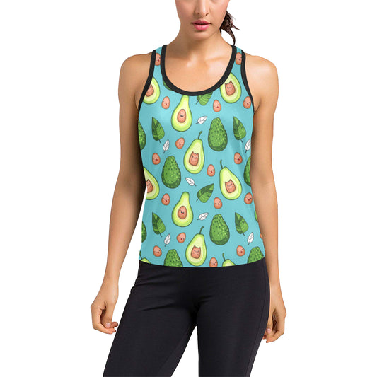Avocado Pattern Print Design AC05 Women's Racerback Tank Top