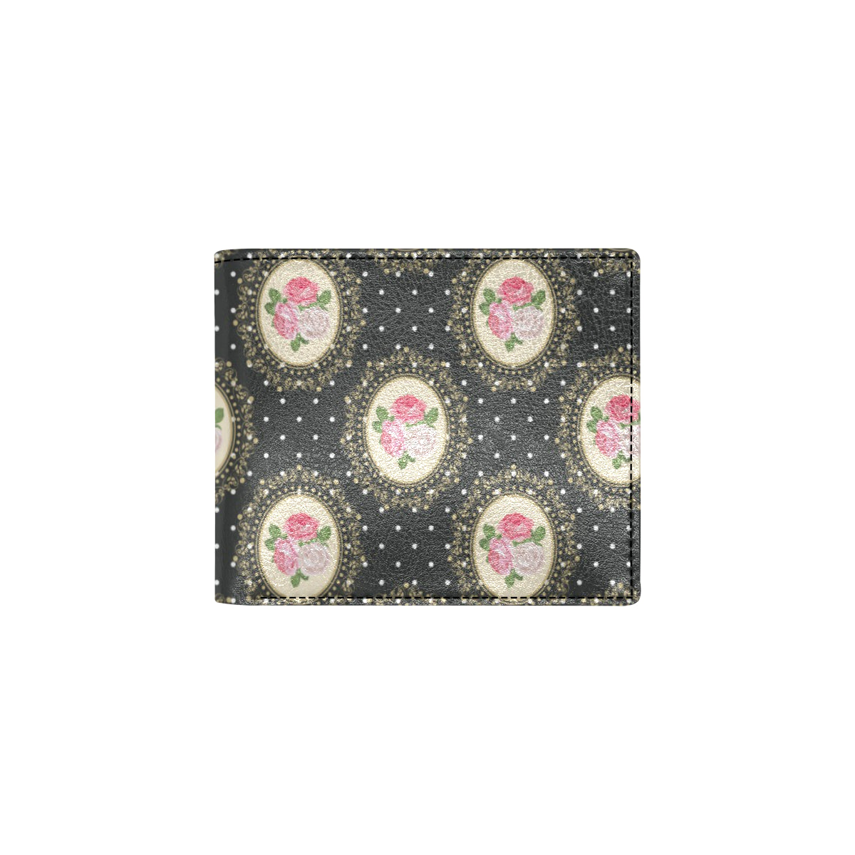 Rose Pattern Print Design RO015 Men's ID Card Wallet