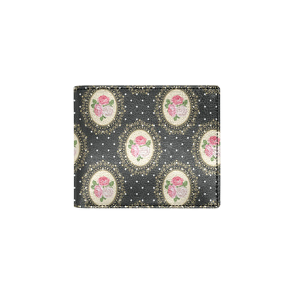 Rose Pattern Print Design RO015 Men's ID Card Wallet