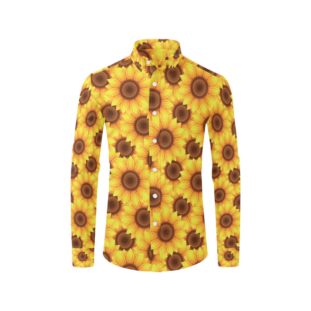Sunflower Pattern Print Design SF07 Men's Long Sleeve Shirt