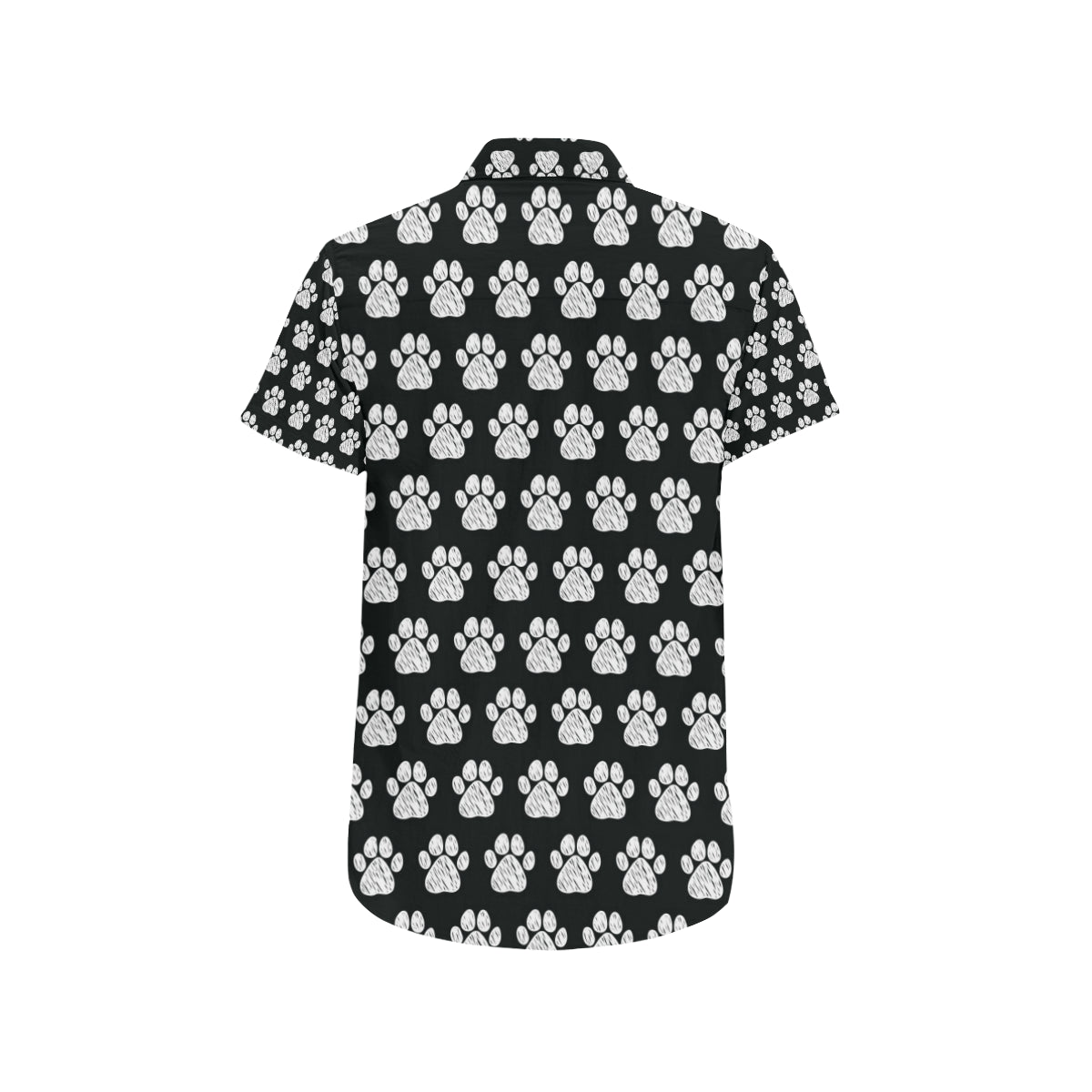 Paw Pattern Print Design A02 Men's Short Sleeve Button Up Shirt