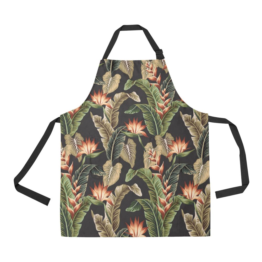 Tropical Flower Pattern Print Design TF014 Apron with Pocket