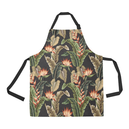 Tropical Flower Pattern Print Design TF014 Apron with Pocket