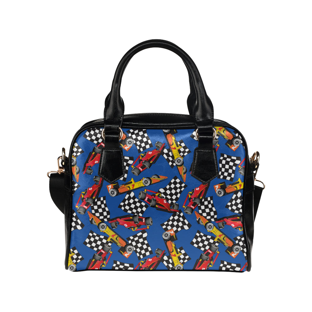 Racing Pattern Print Design A01 Shoulder Handbag