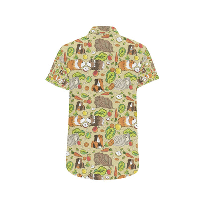Guinea Pig Pattern Print Design 02 Men's Short Sleeve Button Up Shirt