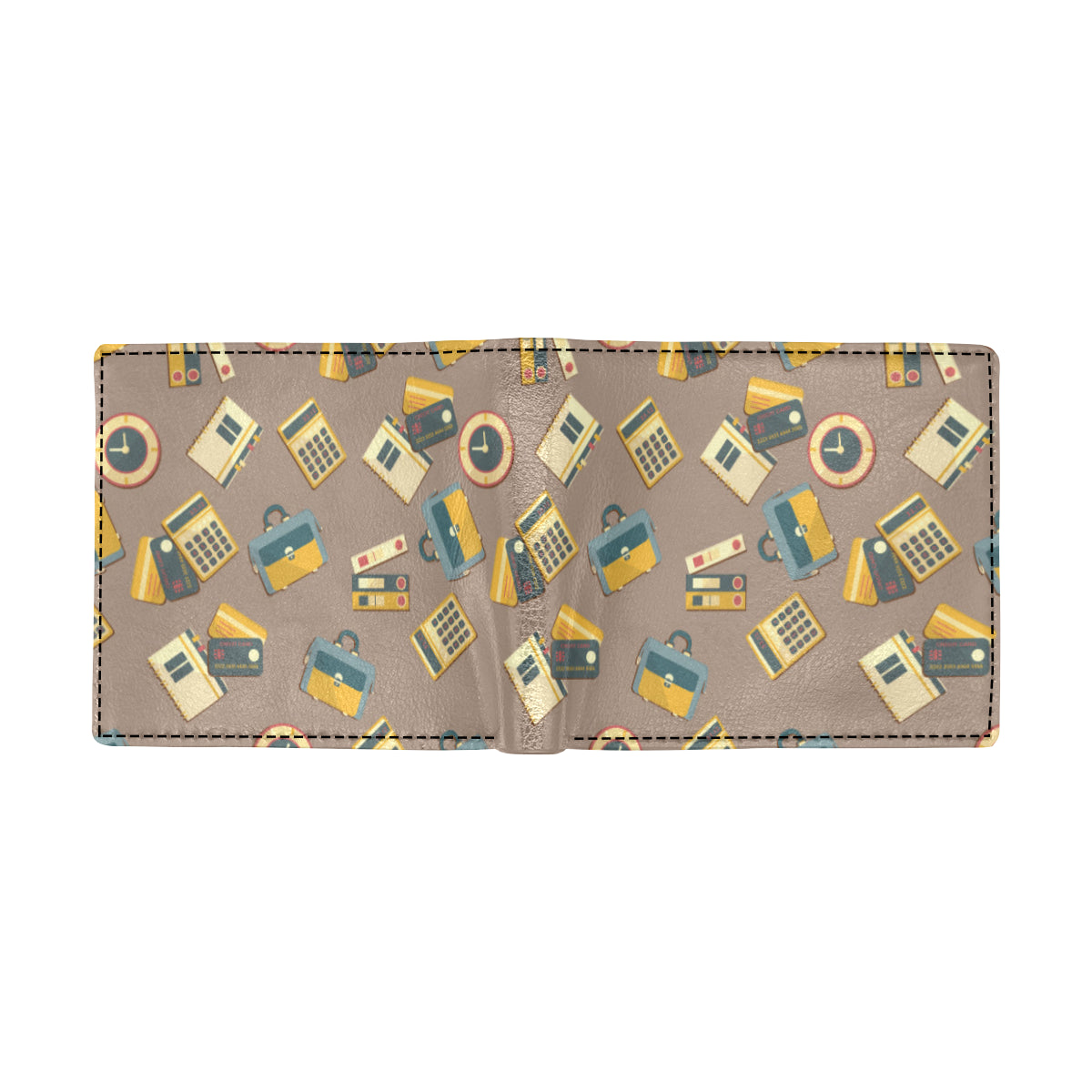 Accounting Financial Pattern Print Design 03 Men's ID Card Wallet