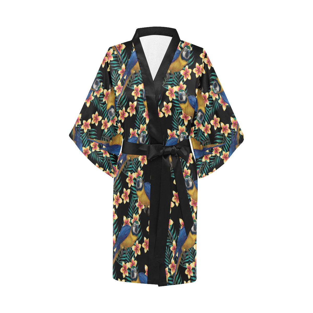 Macaw Pattern Print Design 01 Women's Short Kimono
