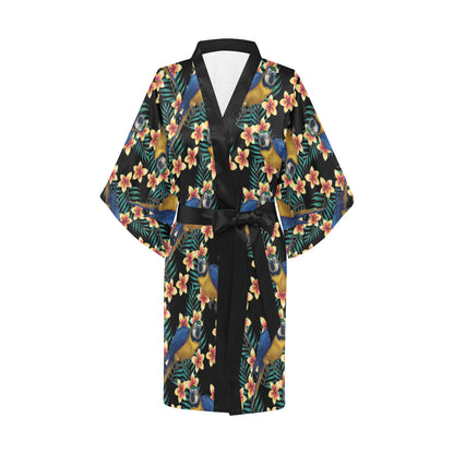 Macaw Pattern Print Design 01 Women's Short Kimono