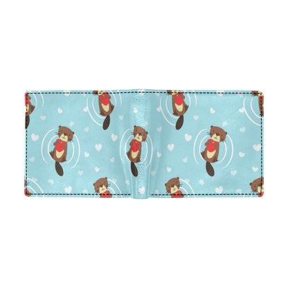 Sea Otter Cute Pattern Print Design 04 Men's ID Card Wallet