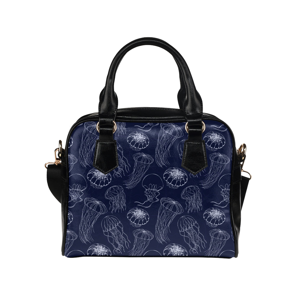 Jellyfish Pattern Print Design 05 Shoulder Handbag